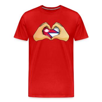 Népal - T-shirt bio Premium Homme - rouge - Devant - Damien (186cm)