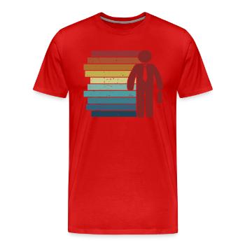 Retro Health Broker Life Health Care Insurance - Men's Premium Organic T-Shirt - red - Front - Damien (186cm)