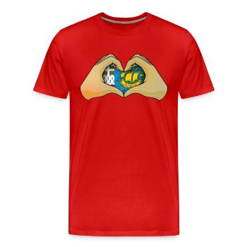 St. Pierre und Miquelon - Männer Premium Bio T-Shirt - Rot - Vorne - Damien (186cm)