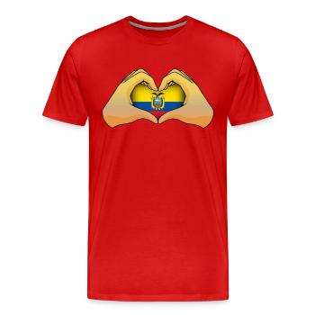 Équateur - T-shirt bio Premium Homme - rouge - Devant - Damien (186cm)