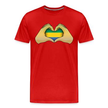 Gabon - Men's Premium Organic T-Shirt - red - Front - Damien (186cm)