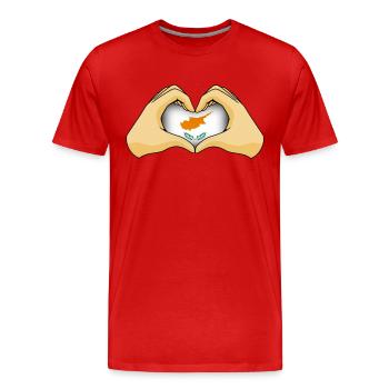 Chypre - T-shirt bio Premium Homme - rouge - Devant - Damien (186cm)