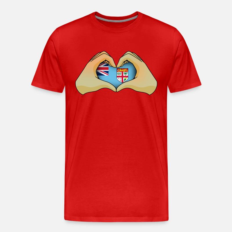 Fidschi - Männer Premium Bio T-Shirt - Rot