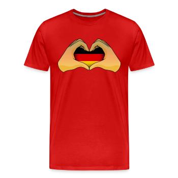 Deutschland - Männer Premium Bio T-Shirt - Rot - Vorne - Damien (186cm)