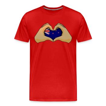 Nouvelle Zélande - T-shirt bio Premium Homme - rouge - Devant - Damien (186cm)
