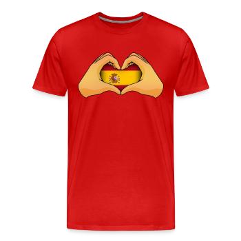 Spanien - Männer Premium Bio T-Shirt - Rot - Vorne - Damien (186cm)