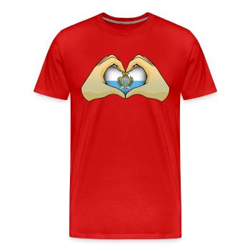 San Marino - Men's Premium Organic T-Shirt - red - Front - Damien (186cm)
