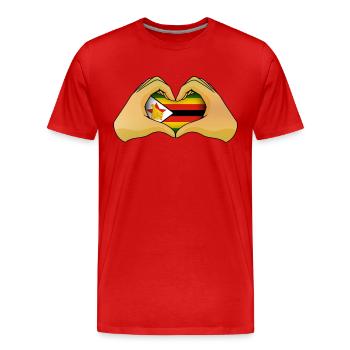 Zimbabwe - T-shirt bio Premium Homme - rouge - Devant - Damien (186cm)