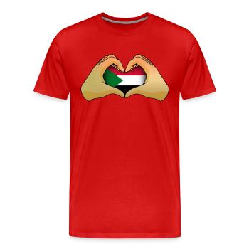 Soudan - T-shirt bio Premium Homme - rouge - Devant - Damien (186cm)