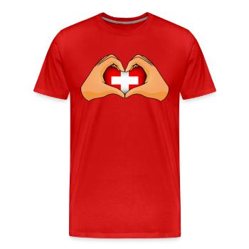 Switzerland - Men's Premium Organic T-Shirt - red - Front - Damien (186cm)