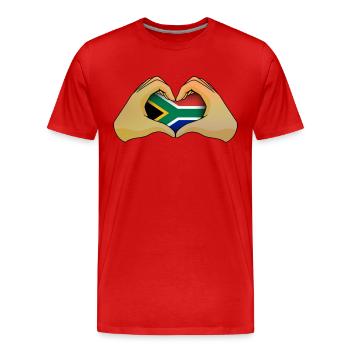 South Africa - Men's Premium Organic T-Shirt - red - Front - Damien (186cm)