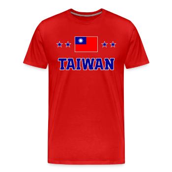 Taïwan - T-shirt bio Premium Homme - rouge - Devant - Damien (186cm)