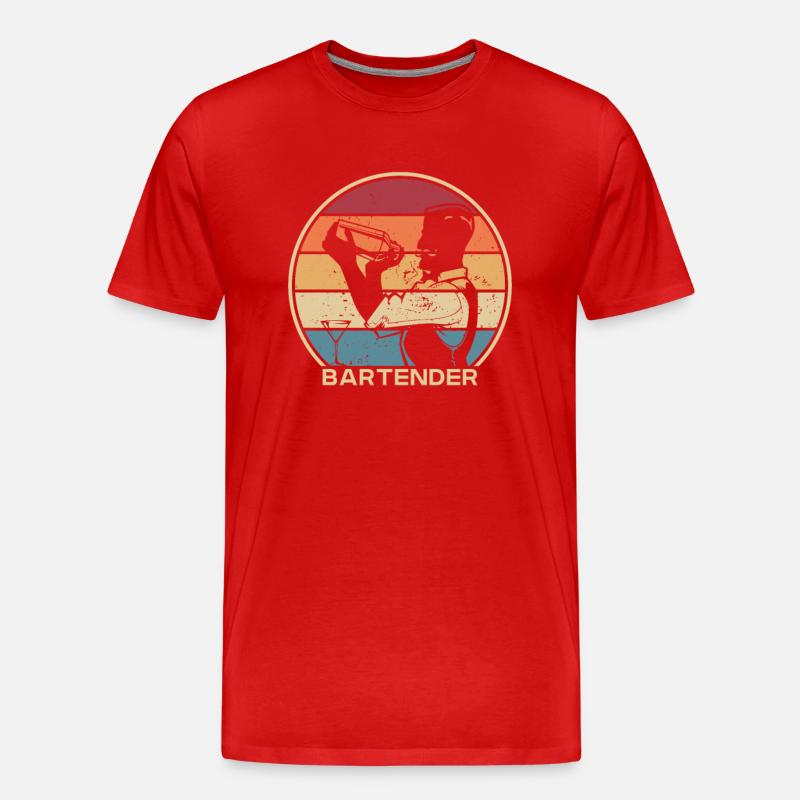 Retro Mixologist Barmann Bartender Bardame - Männer Premium Bio T-Shirt - Rot