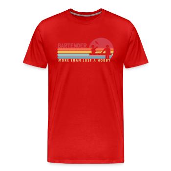 Barman plus qu’un barman amateur Mixologiste - T-shirt bio Premium Homme - rouge - Devant - Damien (186cm)