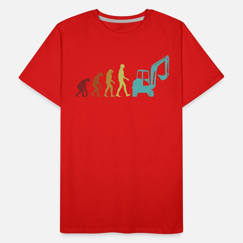 Excavator Evolution Excavator Duty Cycle Grue T-shirt bio Premium Homme