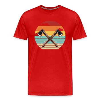Retro-Axt-Wurfspiel-Wettbewerb Profi - Männer Premium Bio T-Shirt - Rot - Vorne - Damien (186cm)