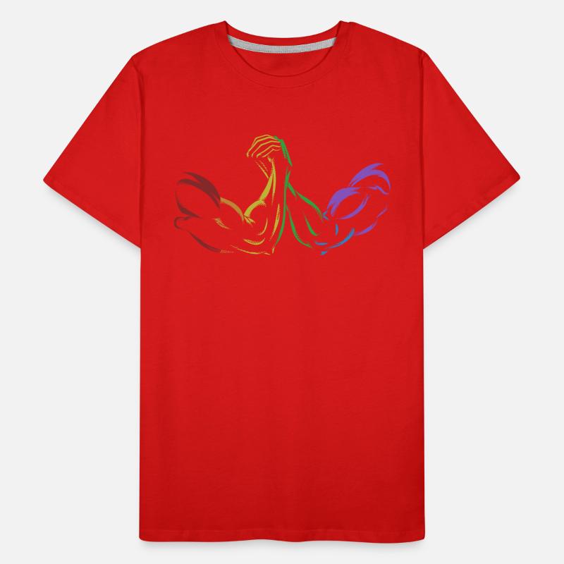 Bras de fer LGBT Rainbow Techniques Exercice T-shirt bio Premium Homme