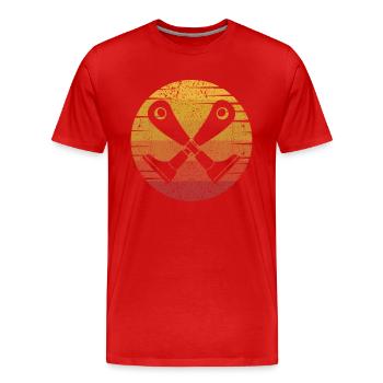 Retro-Prothese Fußprothese Gliedmaße Benutzer Bein - Männer Premium Bio T-Shirt - Rot - Vorne - Damien (186cm)