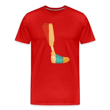Retro Künstliche Beine Prothese Fuß Benutzer Bein - Männer Premium Bio T-Shirt - Rot - Vorne - Damien (186cm)