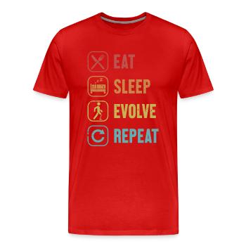Eat Sleep Evolve Wiederholung Prothesen-Gliedmaßen-Benutzer Bein - Männer Premium Bio T-Shirt - Rot - Vorne - Damien (186cm)