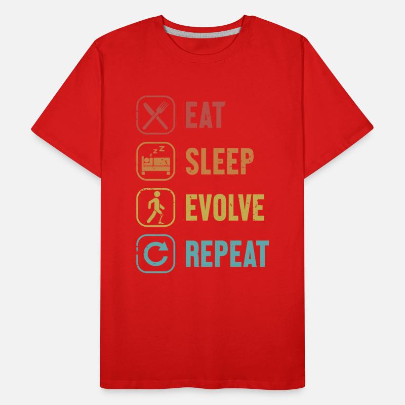 Manger Dormir Evolve Répéter Prothèse Branche Utilisateur Jambe T-shirt bio Premium Homme
