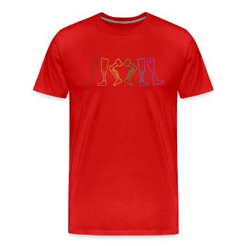 Beinprothese LGBT Regenbogenprothese Fuß Bein - Männer Premium Bio T-Shirt - Rot - Vorne - Damien (186cm)