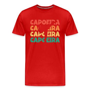 Retro Capoeira Text Ginga Capoeirista Tanz - Männer Premium Bio T-Shirt - Rot - Vorne - Damien (186cm)