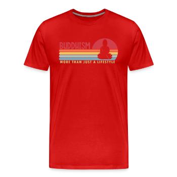 Le bouddhisme plus qu’un symbole bouddhiste de style de vie - T-shirt bio Premium Homme - rouge - Devant - Damien (186cm)