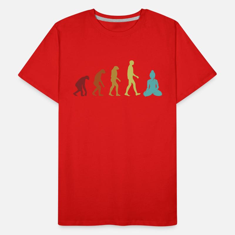Buddhism Evolution Buddhist Statue Symbol Priest Men's Premium Organic T-Shirt
