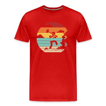 Retro Home Improvement Maison des experts en démolition domiciliaire - T-shirt bio Premium Homme - rouge - Devant - Damien (186cm)