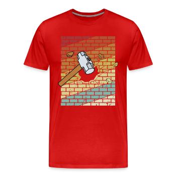 Rétro Maison Démolisseur Démolition Maison - T-shirt bio Premium Homme - rouge - Devant - Damien (186cm)