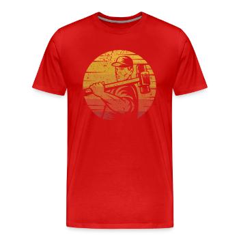 Retro Home Improvement Maison des experts en démolition domiciliaire - T-shirt bio Premium Homme - rouge - Devant - Damien (186cm)