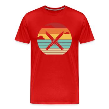 Retro Metzgermesser Sammlerstück Restaurierungsmesser - Männer Premium Bio T-Shirt - Rot - Vorne - Damien (186cm)