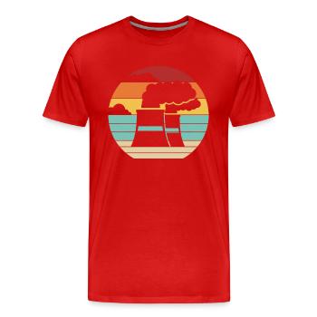 Retro Kernkraftwerk Energie Uran Kernkraft - Männer Premium Bio T-Shirt - Rot - Vorne - Damien (186cm)