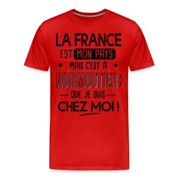 Noirmoutier c est chez moi Cadeau île noirmoutier - T-shirt bio Premium Homme - rouge - Devant - Damien (186cm)
