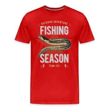 Pêche à l’anguille anguillae - T-shirt bio Premium Homme - rouge - Devant - Damien (186cm)