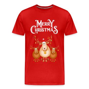 Merry Christmas - Männer Premium Bio T-Shirt - Rot - Vorne - Damien (186cm)