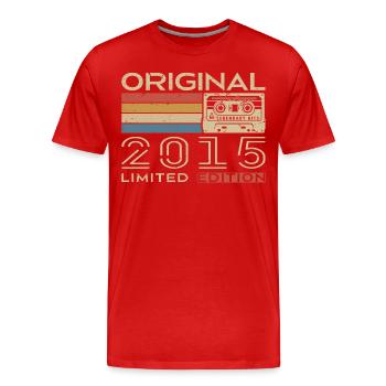 Retro 2015 Jubiläumsgeschenk 2015 - Jahrgang 2015 - Männer Premium Bio T-Shirt - Rot - Vorne - Damien (186cm)