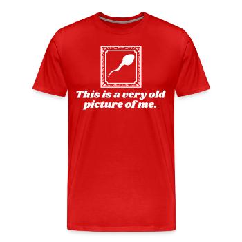 This Is A Very Old Picture Of Me | Funny - T-shirt bio Premium Homme - rouge - Devant - Damien (186cm)