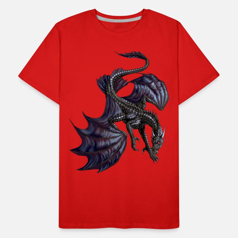 Schwarzer Drache Männer Premium Bio T-Shirt