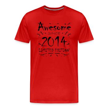 2014 - Jahrgang 2014 - Fantastisch seit 2014 - Männer Premium Bio T-Shirt - Rot - Vorne - Damien (186cm)