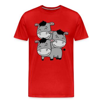 Niedliche Esel - Männer Premium Bio T-Shirt - Rot - Vorne - Damien (186cm)