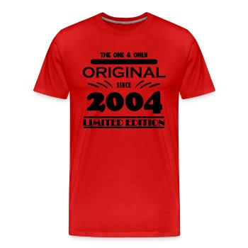 2004 - Baujahr 2004 - Jahrgang 2004 - Männer Premium Bio T-Shirt - Rot - Vorne - Damien (186cm)