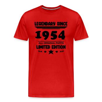 1954 - Jahrgang 1954 - Baujahr 1954 - Männer Premium Bio T-Shirt - Rot - Vorne - Damien (186cm)