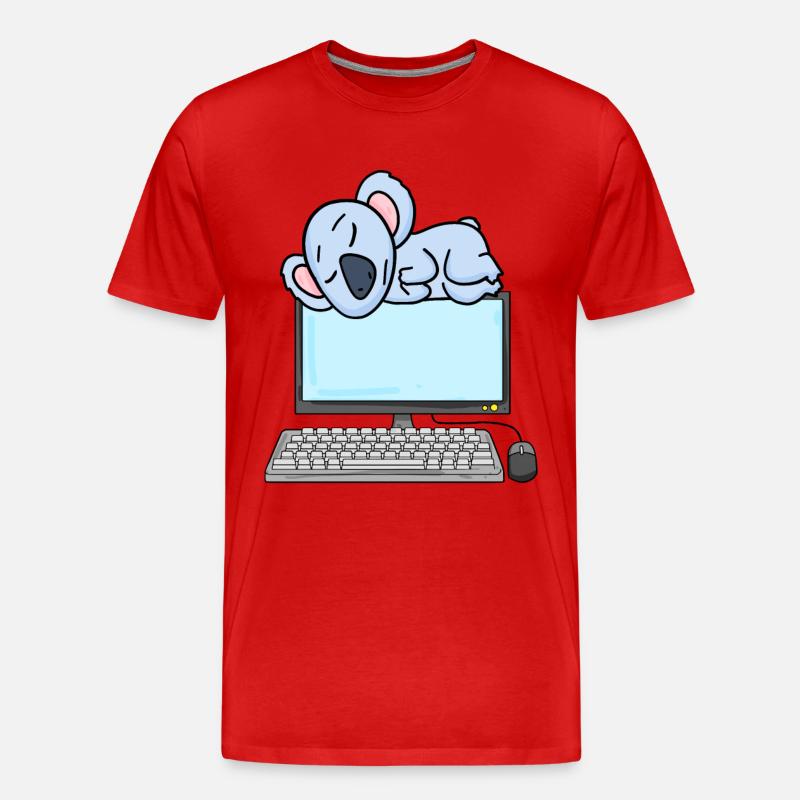 Koala Computer Nerd Programmeur Cadeau - T-shirt bio Premium Homme - rouge