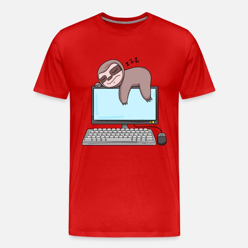 Computer Nerd Programmierer Geschenk - Männer Premium Bio T-Shirt - Rot