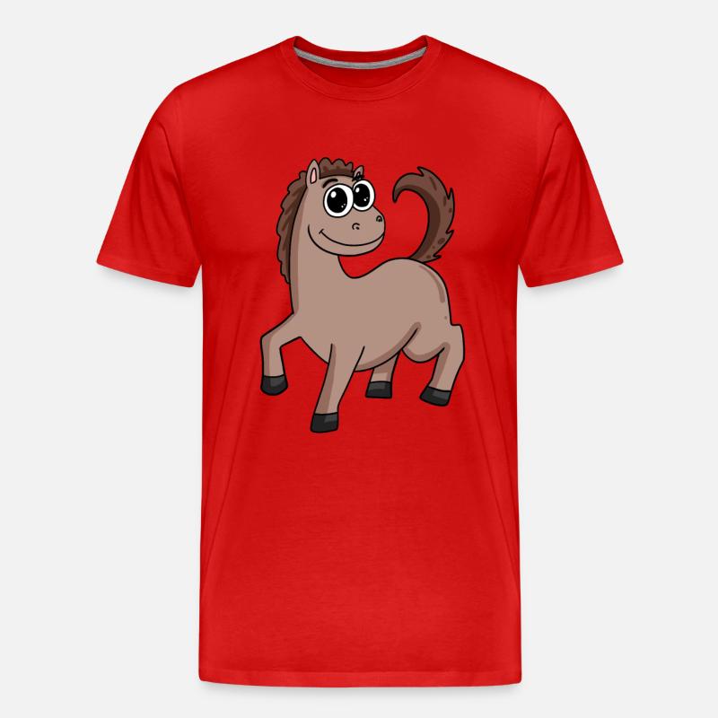 Pferd Pferdebesitzer - Männer Premium Bio T-Shirt - Rot