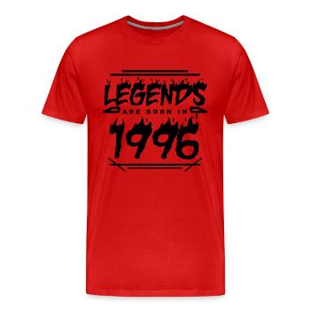 Legende 1996 - Jahrgang 1996 - Baujahr 1996 - Männer Premium Bio T-Shirt - Rot - Vorne - Damien (186cm)