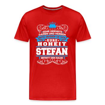 Eure Hoheit - Stefan - Männer Premium Bio T-Shirt - Rot - Vorne - Damien (186cm)