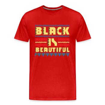 Black is Beautiful - natural african gift design - T-shirt bio Premium Homme - rouge - Devant - Damien (186cm)